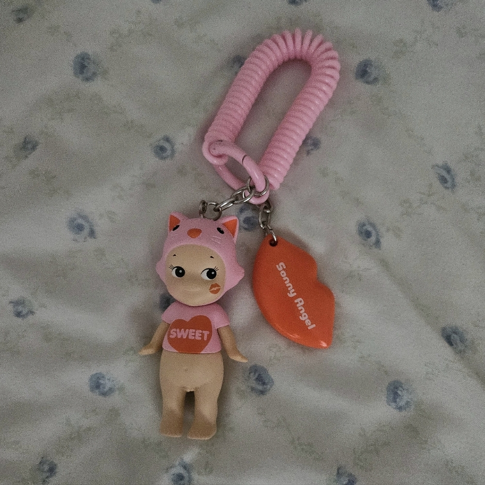 Sonny Angel Keychain with Pink and Orange Accents